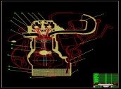 Bản vẽ mặt cắt của đồ án động cơ đốt trong của động cơ HUYNDAI D4CB