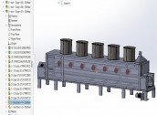 Thiết kế 3D Solidworks máy rang hạt điều năng suất 1000 kg/giờ