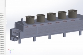 Thiết kế 3D Solidworks máy rang hạt điều năng suất 1000 kg/giờ 