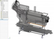 Thiết kế 3D Solidworks máy chiên chần khử khuẩn hạt điều dạng vít tải năng suất 1000 kg/giờ