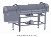 Thiết kế 3D Solidworks máy trộn hạt điều dạng thùng trộn năng suất 1000 kg/giờ